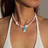 Versatile Bohemian Starfish Pendant Necklace Pearls Bead Jewelry Adjustable Length for Parties Holidays and Daily Wear