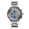 Guess Collection Gc Bold Chronograph Stainless Steel Swiss Made Men's Watch, Silver-Blue Tone, Bracelet, X56010G5S,