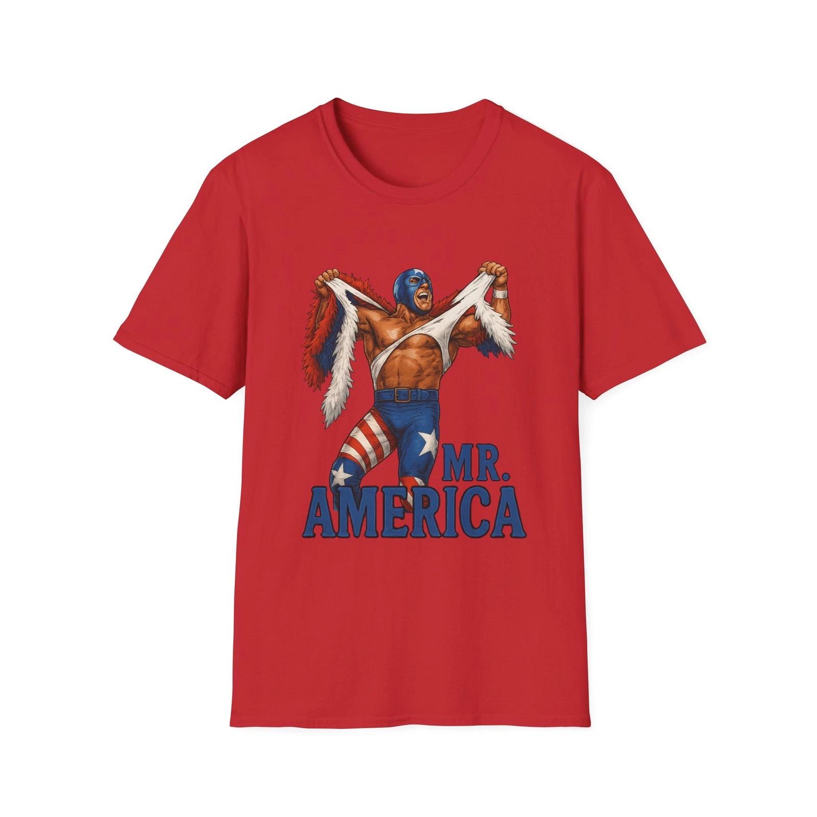 Men s and Women s T-shirts Hulk Hogan Mr America Unisex T-Shirt, Wrestling Fan Tee, Retro Wrestler Shirt, XL