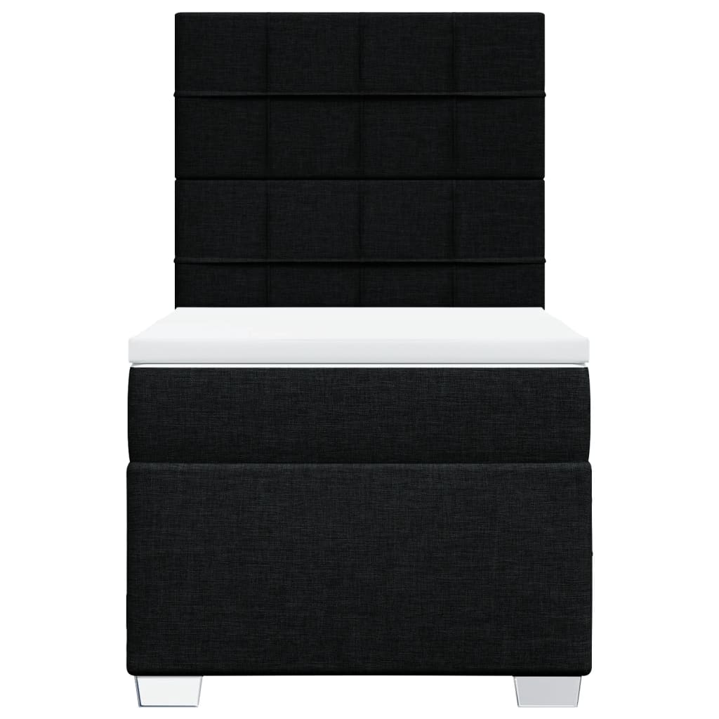 Vidaxl Continental Bed with Mattress, Black, Fabric 90X190 Cm