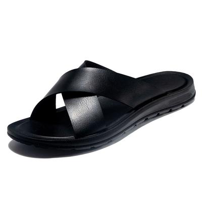 Fashion Summer Outdoor Flat Slippers Men Beach Open Toe Shoes Sandals Quality Non-slip Breathable Simple and Lightweight Slippers Male