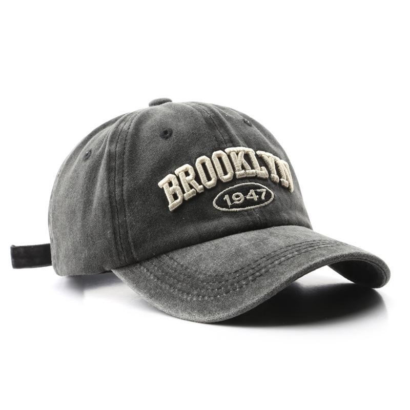 Retro Briefstickerei Baseballkappe Frühling Sommer Herren Damen Gewaschene Baumwolle Verstellbare Snapback Kappen Hip Hop Streetwear Sonnenhut