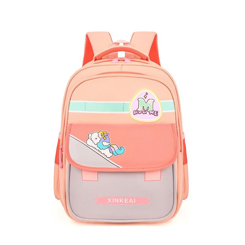 Cute Nylon Children s Backpack With Ergonomic Strap For School And Travel розовый