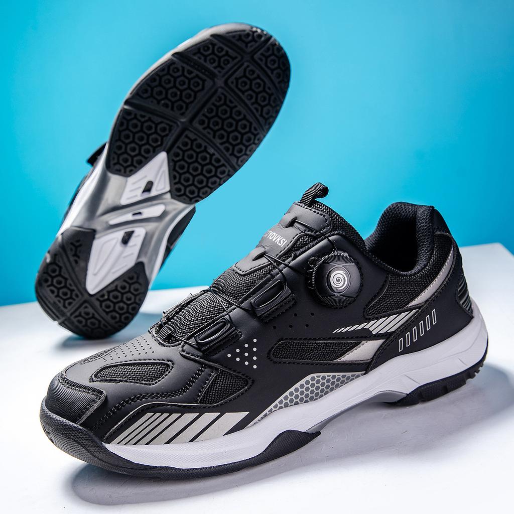Badminton shoes couple sports shoes professional beef tendon sole anti-skid training lightweight double rotating buckle high-quality sports shoes