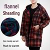 Unisex Autumn/Winter Flannel Kitchen Apron: Thick, Velvet, Long-sleeved, Buttoned Protective Workwear.