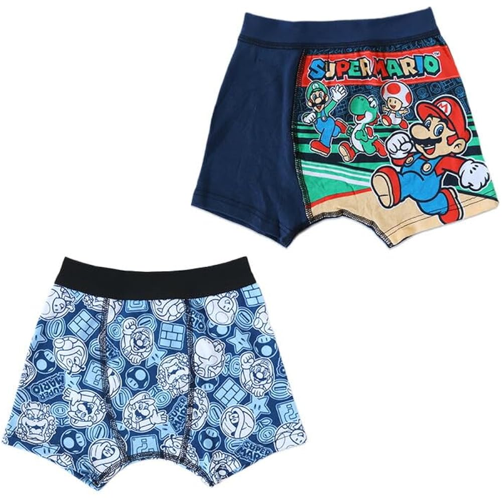 [Irene] Boxer Briefs, Boys, Boxer Shorts, Super Mario, Set of 2, Kids, 120cm F: Assorted
