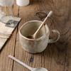 Japanese Coarse Pottery Spoon Household High Appearance Level Small Spoon Long Handle Coffee Cup Spoon Soup Spoon Porridge Spoon