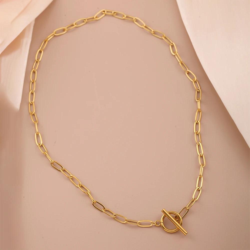 Simples et Élégants Nouveaux Colliers en Acier Inoxydable pour Hommes et Femmes et Zircon Peuvent Être des Colliers DIY, Cadeaux en Zircon en Gros