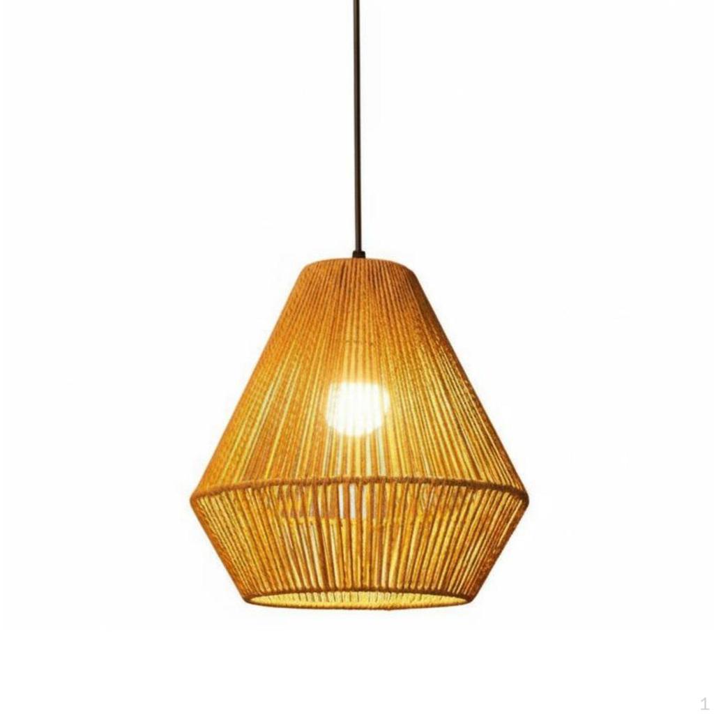Rattan Hanging Lamp Materials Pendant Light Handmade Woven for Restaurant