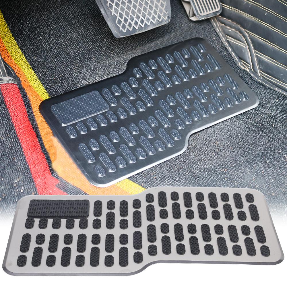 1 Pcs Stainless Steel Car Wear-resistant Thickened Pedal Heel Scuff Plate Main Driver Non-slip Mat Universal Interior Parts