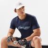 Li Ning Fitness Series Logo Rundhals Bequemes Atmungsaktives Vielseitiges Kurzarm-T-Shirt Herren Tops Tintenblau ATSV107-9
