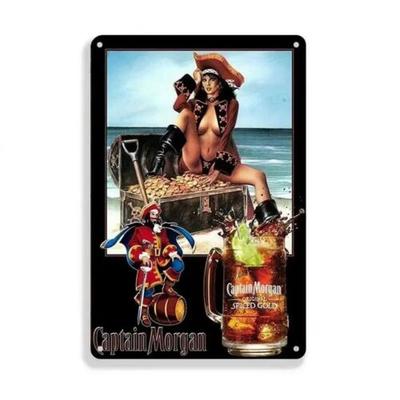1dCaptain Piratenthema Metallblechschild Bar Dekor Man Cave Kunst