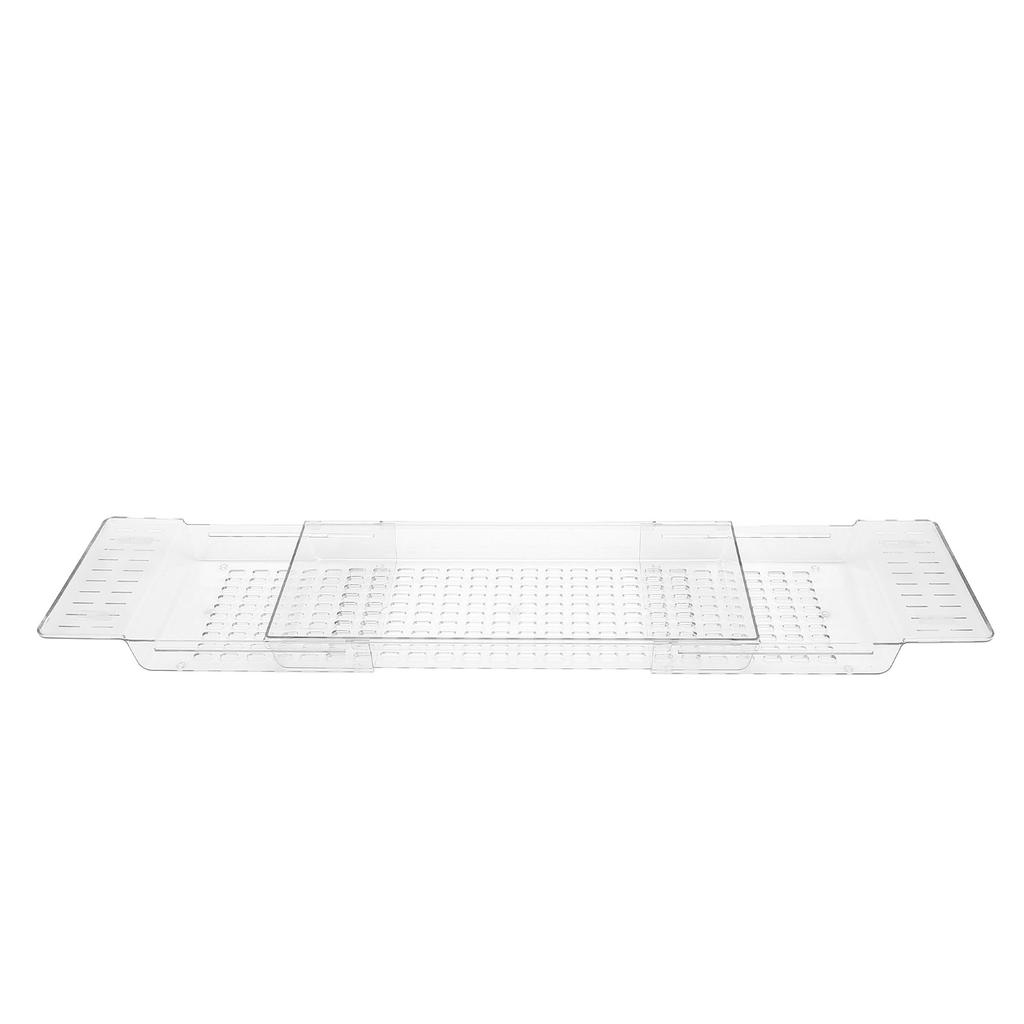Clear Expandable Bathtub Tray PET   Water Resistant Bath Tub Tray Table for Bathroom