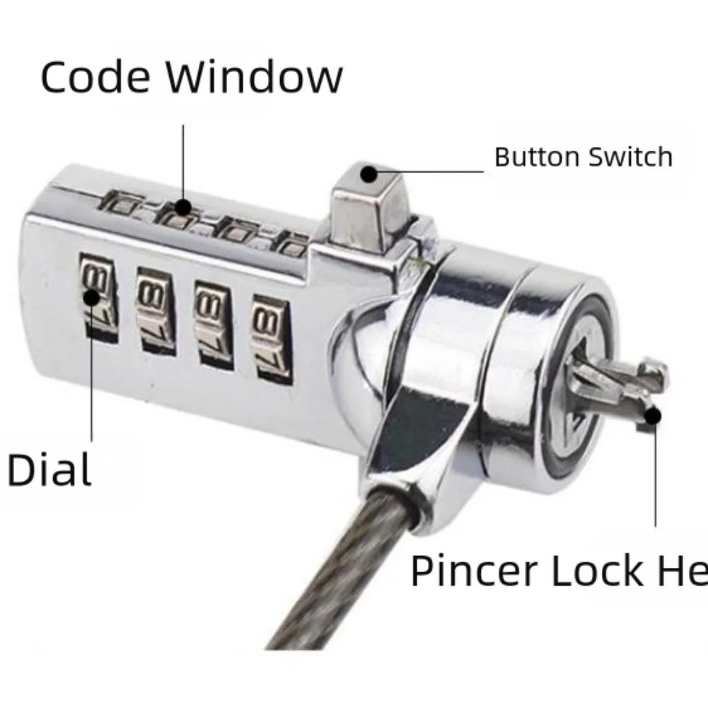 Laptop Combination Lock Steel Wire Rope Anti-theft Lock 4 Digit Combination Lock Home Improvement Hardware Parts For Home