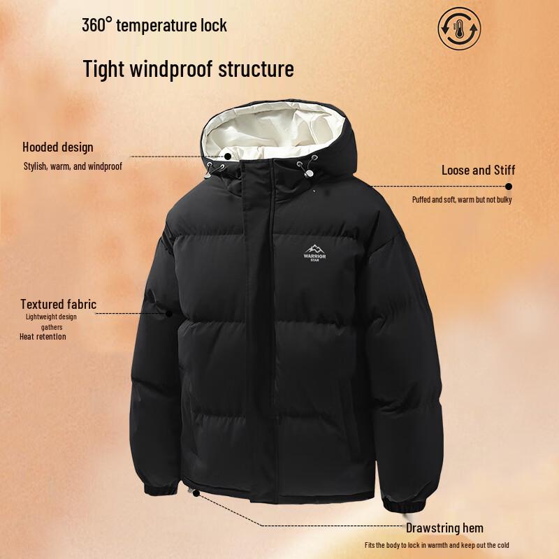 Warrior Men's Winter Hooded Padded Jacket 6189