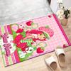 Princess Strawberry Design Area Rug Personalized Name- Non-Slip, Soft & Cozy Floor Mat for Living Room, Office - Indoor/Outdoor Carpet