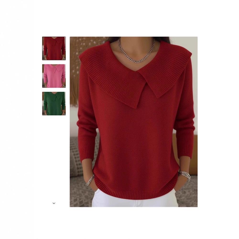 Women's Long Sleeve Doll Neck Knit Sweater
