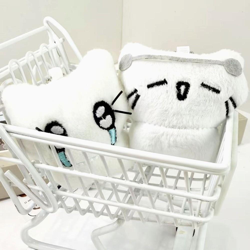 Cartoon Sad Cat Doll Keychain Funny Key Ring Cute Earphones Cat Pendant Friendship