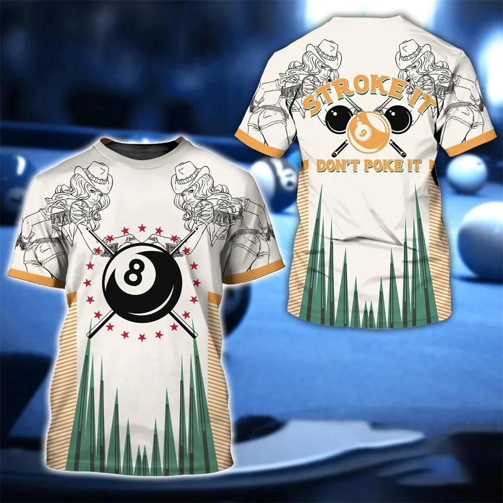 

Мужская рубашка, модная повседневная футболка с коротким рукавом, топ для снукера, графическая 3D футболка, мужской уличный тренд, пуловер с воротником, новинка 2024 года, лето