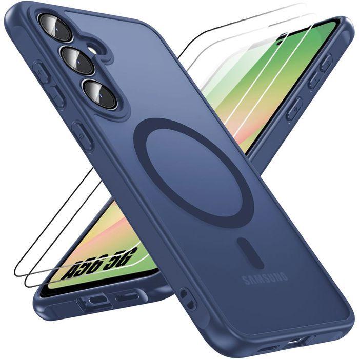 Coque de protection - BOOLING - pour Samsung Galaxy A56 5G - Bleu Marine - Antichoc - Avec Cercle Magnétique