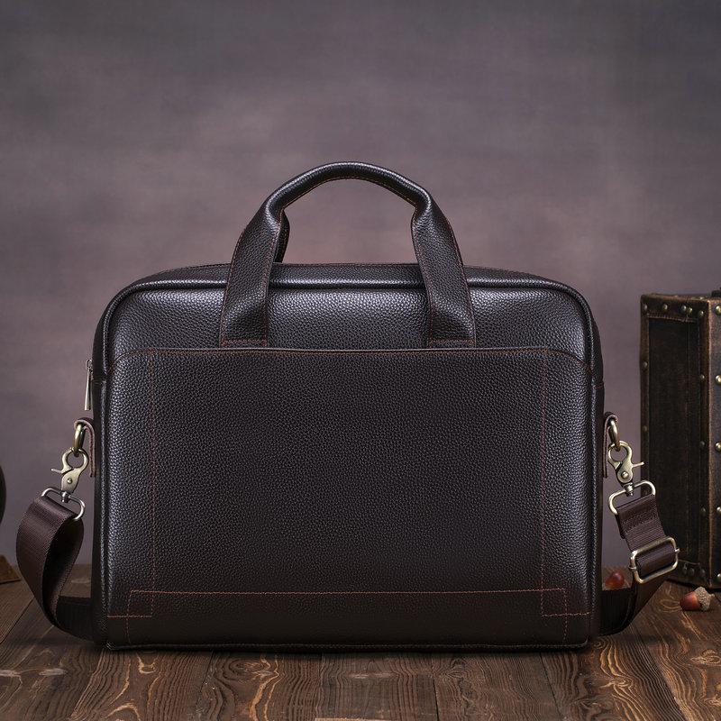 2026 Business Genuine Leather Briefcase for Men, Top Grain Leather Handheld Business Bag, Travel Commute Laptop Office Bag