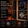 Ghost Witch Decals Halloween Window Decal, 3D Crack Glass Spooky Decoration, Pumpkin Skeleton Indoor Ornamentation Break in Stickers, Illusion Mirror