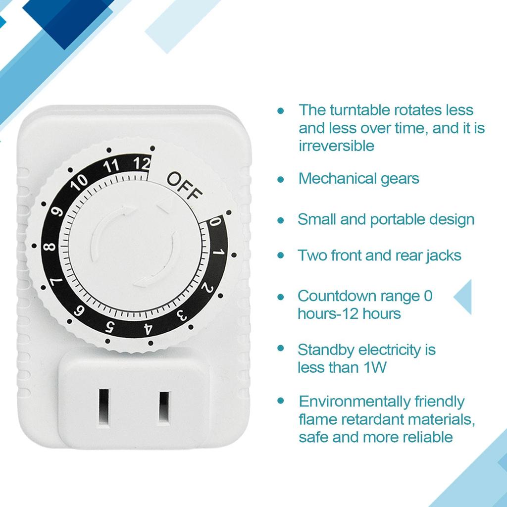 Timer Outlet Accurate Indoor Home Plug In Timers Auto Shut Off User-Friendly Versatile Function Socket for Vacation Security