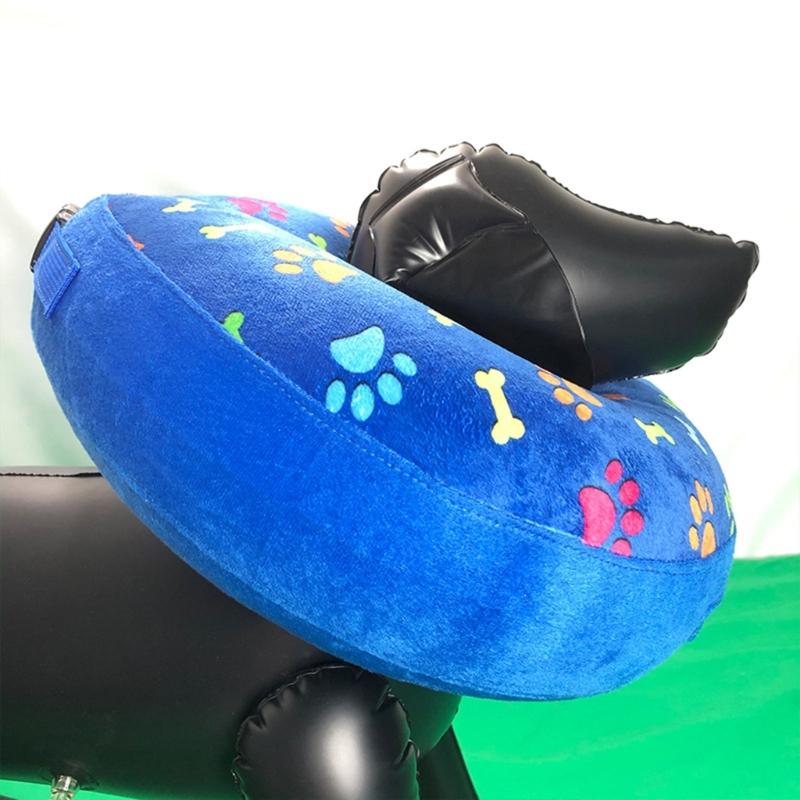 Comfortable Recovery Collar Inflatable After Surgery for Dogs Cats Wound Healing Easy to Eat and Drink Soft Lint