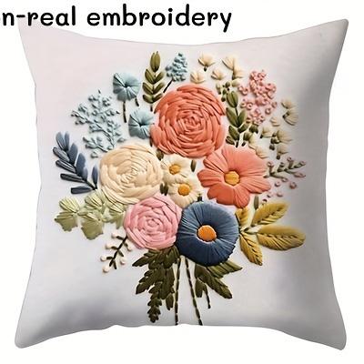 

1/4pcs Vintage Wildflower Floral Print Throw Pillow Covers Soft Decorative Cushion Cases for Home Living Room Bedroom Sofa 45x45cm-1pcs