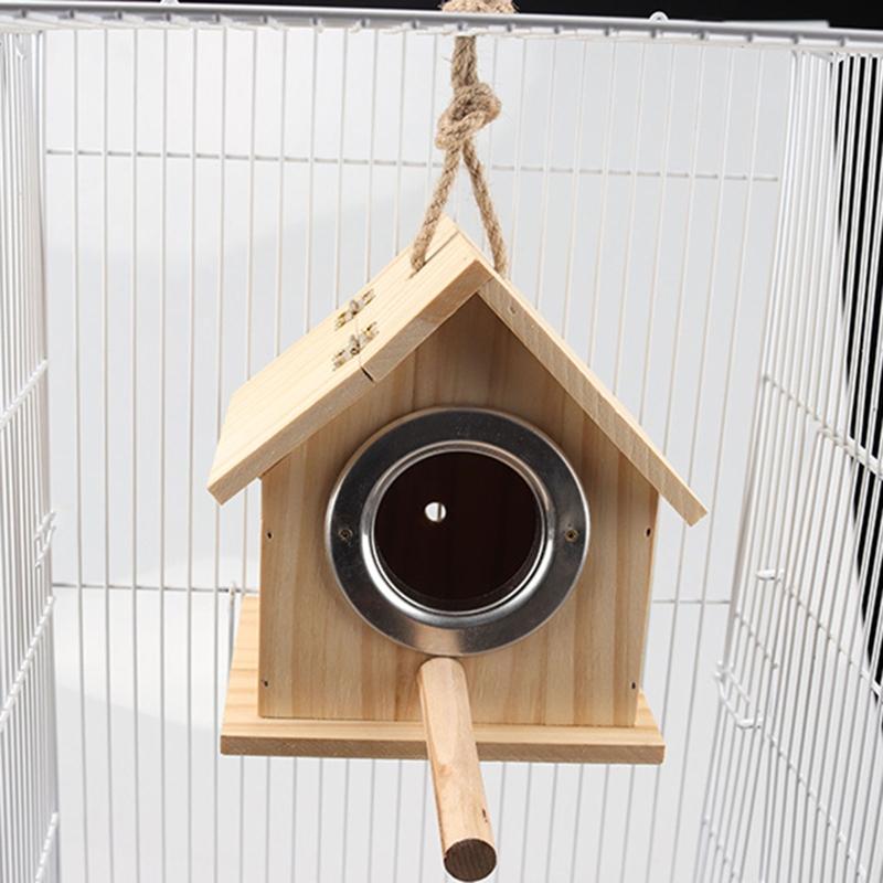 Bird Nesting House For Cage Parakeet Nest Box Bedding Parrot Breeding  Box  Wooden Bird House Pet Bird Nest