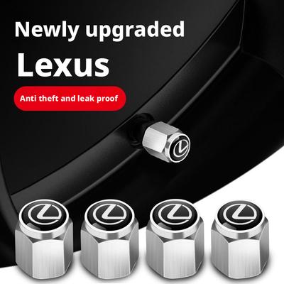4Pcs Car Styling Metal Wheel Tire Valve Caps Dust Accessories For F SPORT Plug-in Hybrid ES UX 300e GX LBX NX RX 350h 450h