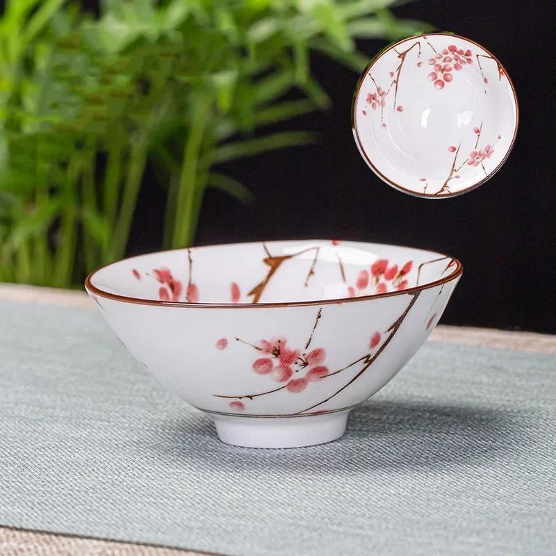 

6 hand drawn blue and white porcelain tea cups Chinese ceramic tea bowls travel portable tea cups 8X3.2CM 70M