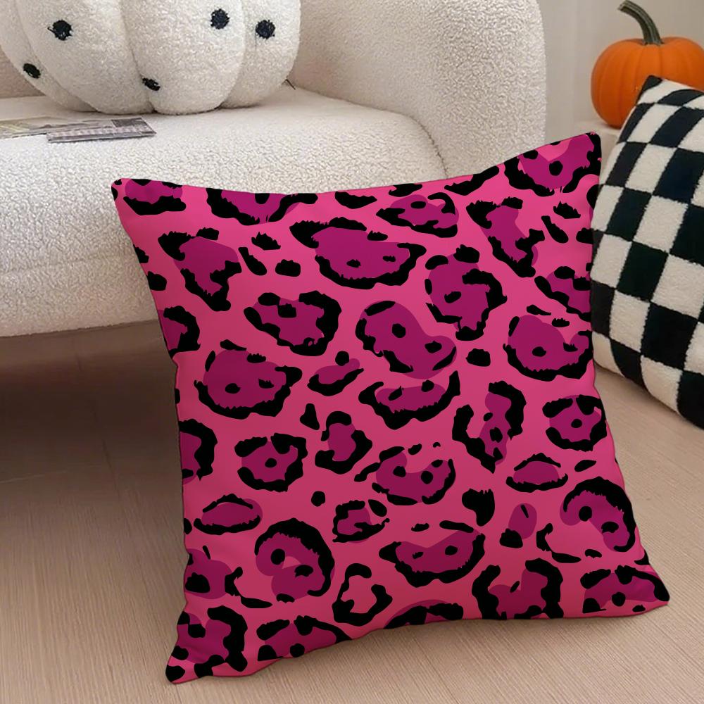 Trendy Fashion Art Leopard Print Texture Cushion Cover Throw Pillow Cover Hidden Button Durable Polyester Chair Cushion