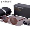 BARCUR Design Polarized Round Sunglasses For Men Hot Black Goggle Male Ultralight Retro Vintage Sun Glasses Women UV400 Eyewear