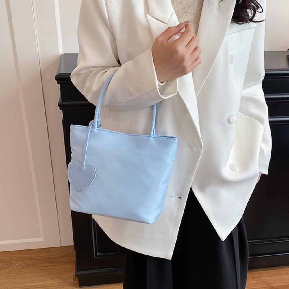 Solid Color Nylon Tote Bag Korean Style Oxford Cloth Shoulder Bag Fashion Underarm Bag  Travel