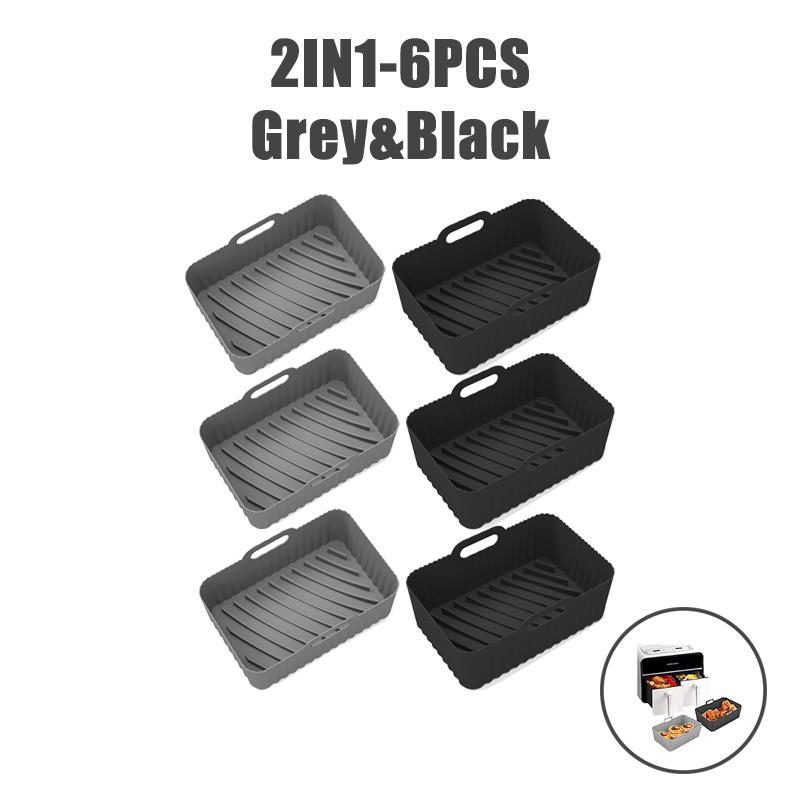 Food Grade Air Fryer Silicone Liners for Ninja Dual Air Fryer Non-Stick Air Fryer Basket Accessories for Ninja