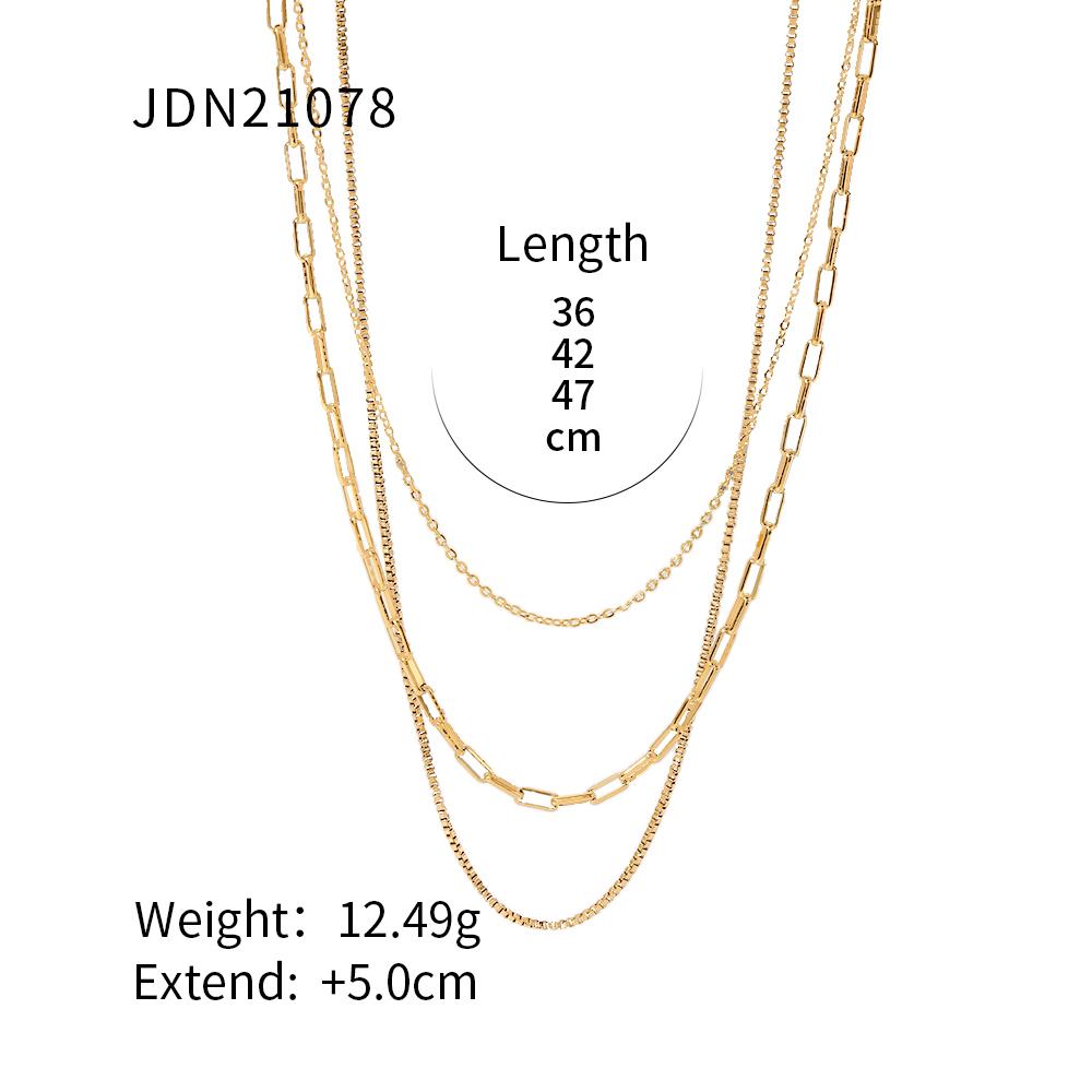 Uworld Gioielli Semplici Placcato Oro 18K Collana a Strati Catena Piatta Serpente Collana a Corda Serpente in Acciaio Inossidabile Regalo