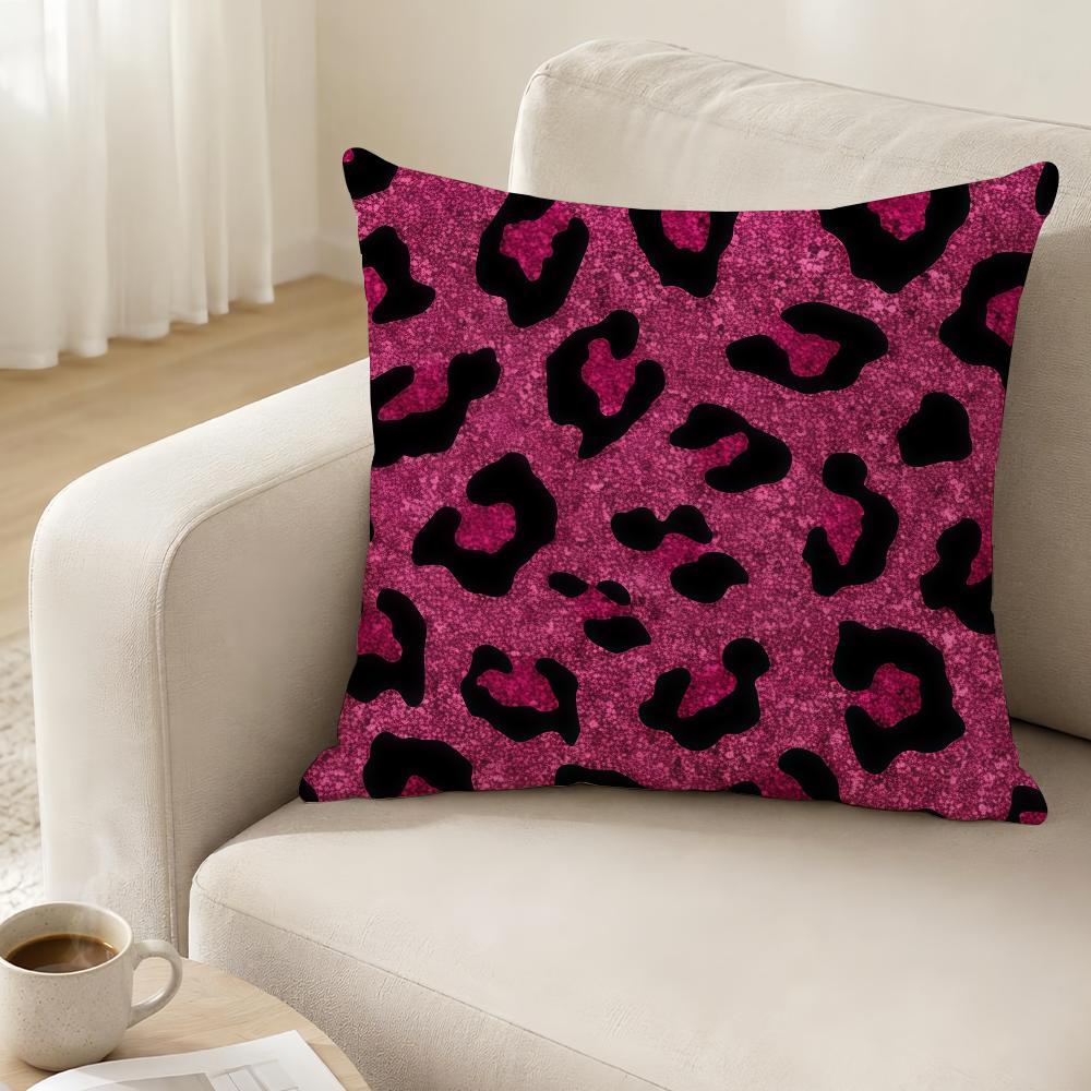 Leopard Print Cushion Cover Antidustmite Sofa Cushion Decorative Office Cover Lounge Area Indoor Outdoor Use