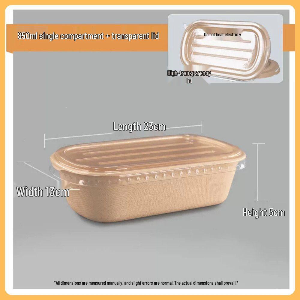Eco-friendly Biodegradable Disposable Pulp Meal Box for Takeaway Salads and Light Meals