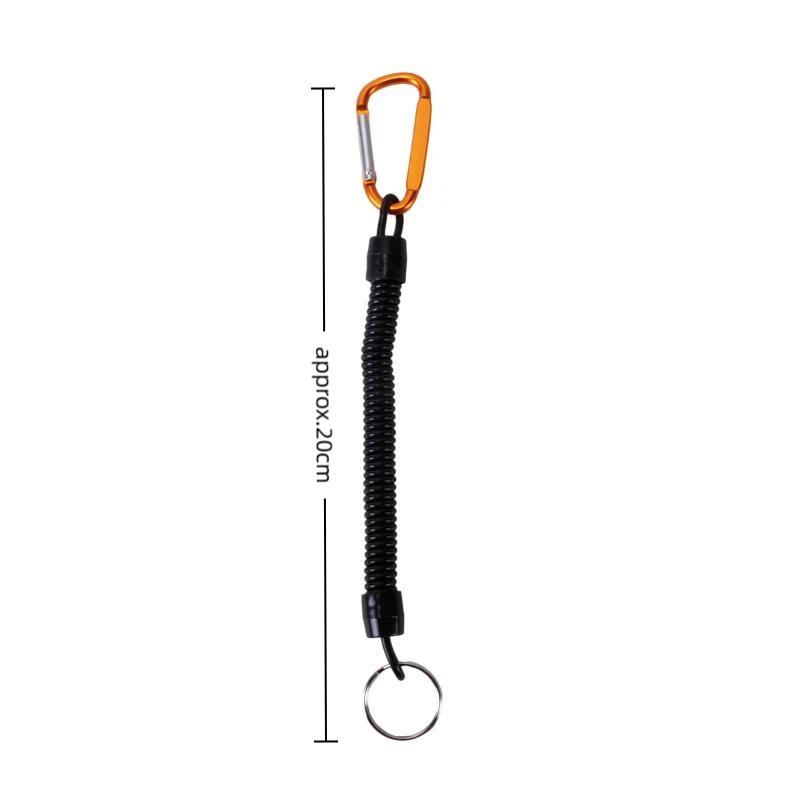 Heavy Duty Retractable Fishing Anti-lost Rope Telescopic Spring with Carabiner for Kayak Angling Outdoor Sports