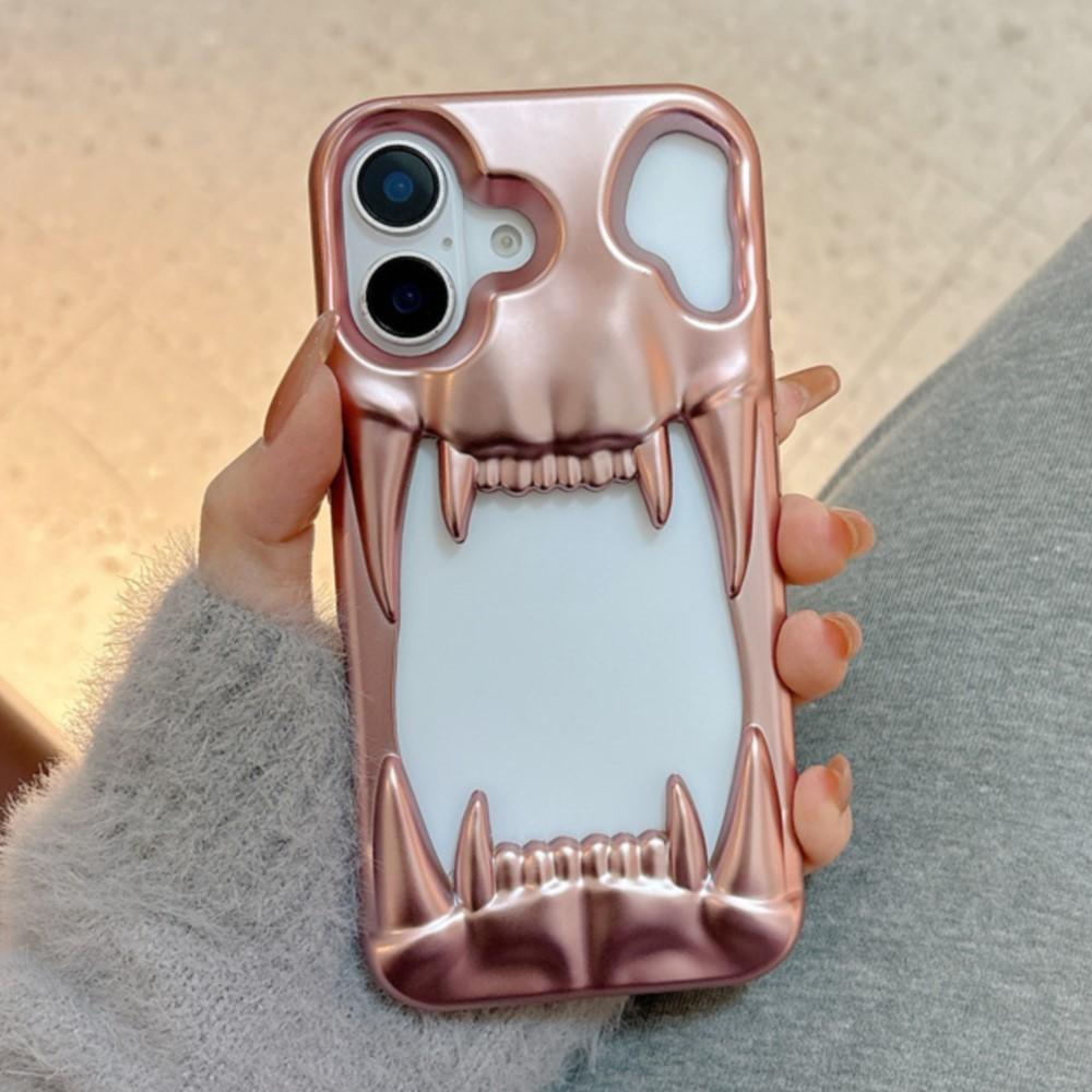 3D Frosted Tiger Tooth Hollow Dissipate Heat Case For For Iphone 16E 16 1 14 Plus 13 12 11 Pro Max Shockproof Plating Soft Cover