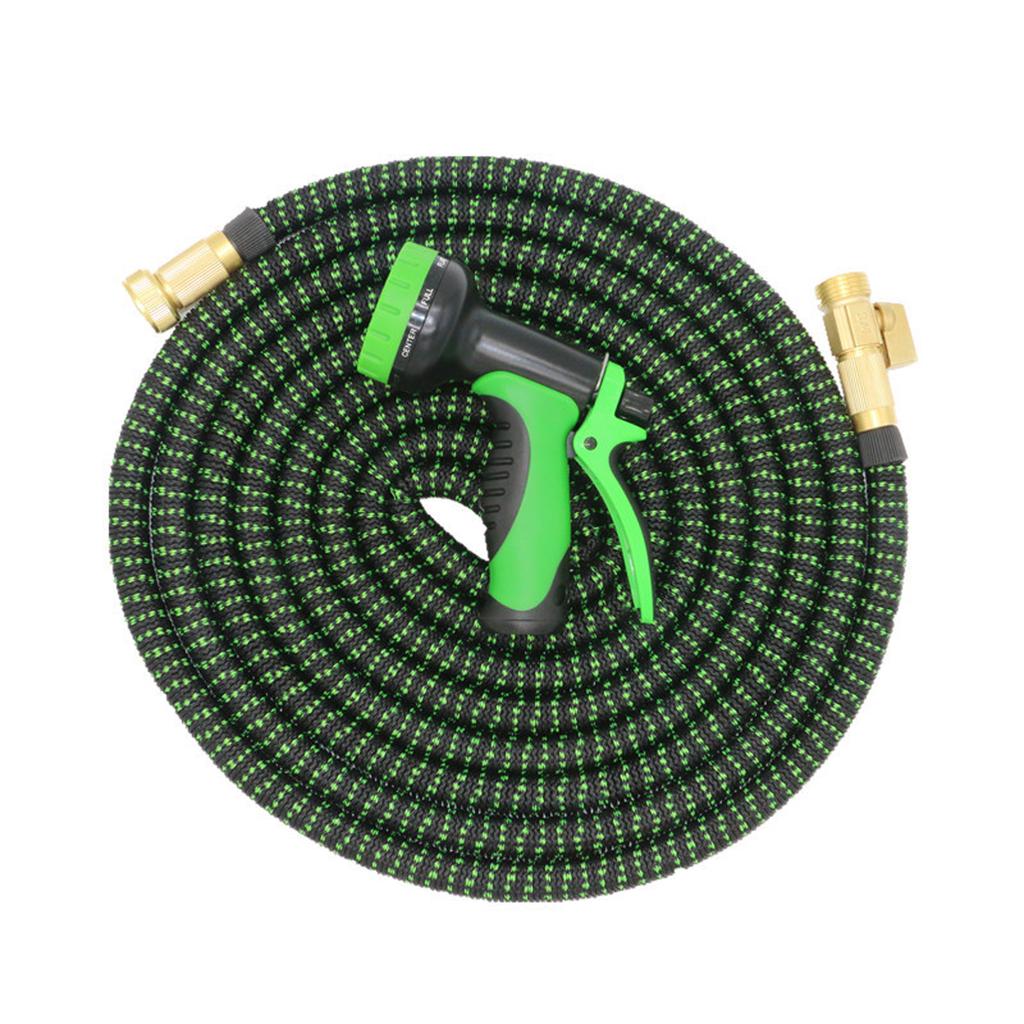 3X Telescopic Water Hose 10 Functions High Pressure Sprinkler Set for Garden Irrigation Car Wash 25FT 3300D Green Black