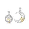Star Moon Couple Necklace Female Collar Neck Chain Crescent Pendant Minimalist