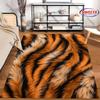 1PC Tiger Skin Theme Printed Carpet Rug for Living Room Bedroom, Office Areas, Durable Machine Washable Mat,Gift for Son Husband