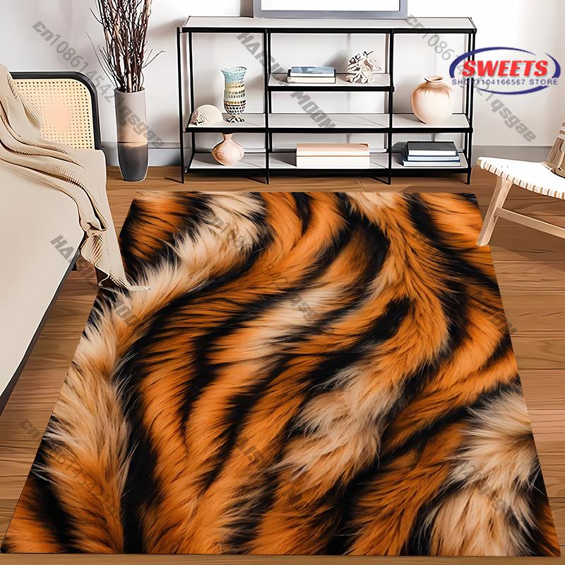 

10 Styles Tiger Skin Theme Printed Carpet Rug for Living Room Bedroom, Sofa, Super Soft Comfortable, Large Area Decorative Mat 40x60cm