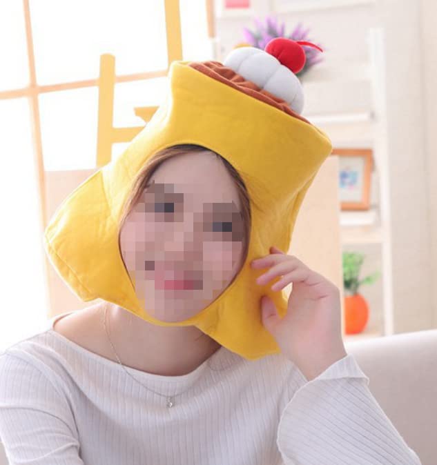 [DOKiDOKi] Pudding Sweets Hat Headgear Cosplay Transformation Headgear Halloween Costume for Party, Drinking Party, Year-End Party, Halloween Event