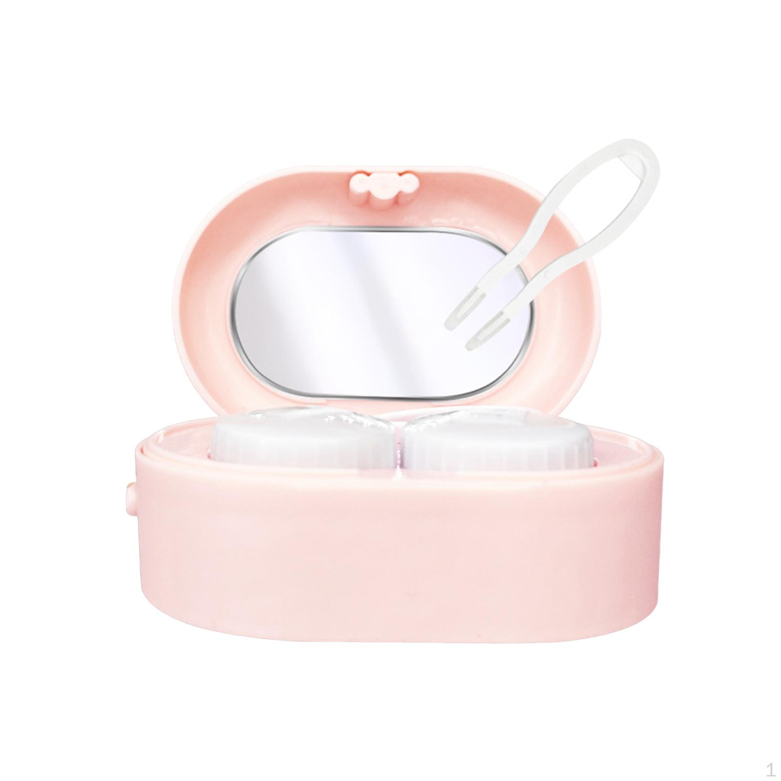 

Побутовий засіб для чищення контактних лінз для м’яких пензликів для макіяжу. Годинники рожевий