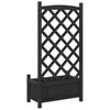 Vidaxl Planter with Trellis, Black, Solid Fir Wood
