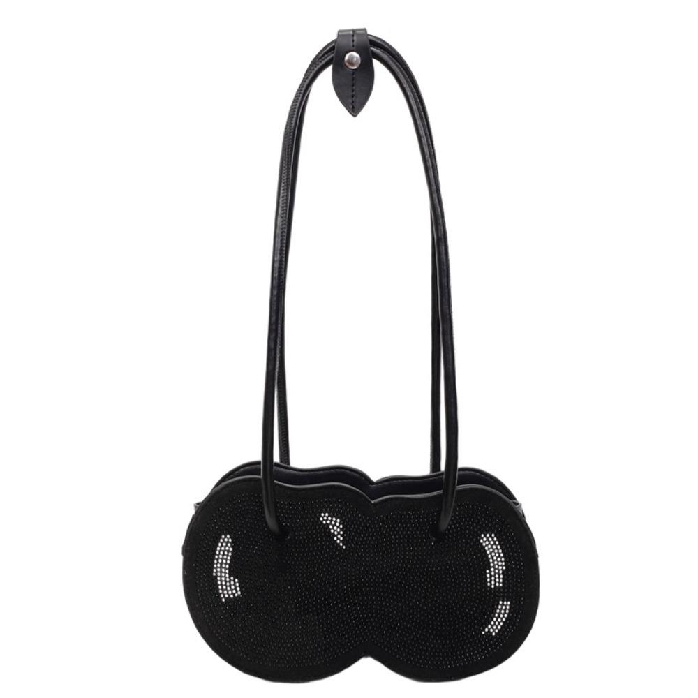 

Anti-splash Water Red Fruit Handbag Large Capacity PU Rhinestone Bag Women чёрный