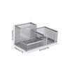 1PC Three Compartments Combination Metal Pen Holder Student Desktop Multifunctional Pen Holder Office Stationery Supplies